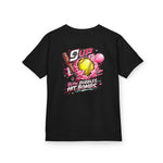 Kids Tee — '9 Up' Softball Design: Blow Bubbles, Hit Bombs