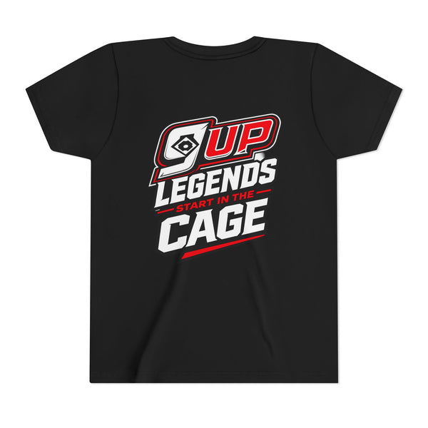 Youth Tee — "Up Legends Start in the Cage" MMA Graphic Shirt