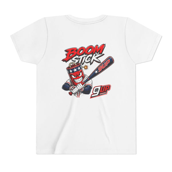 Youth Tee — "Boom Stick" Patriotic Baseball Graphic