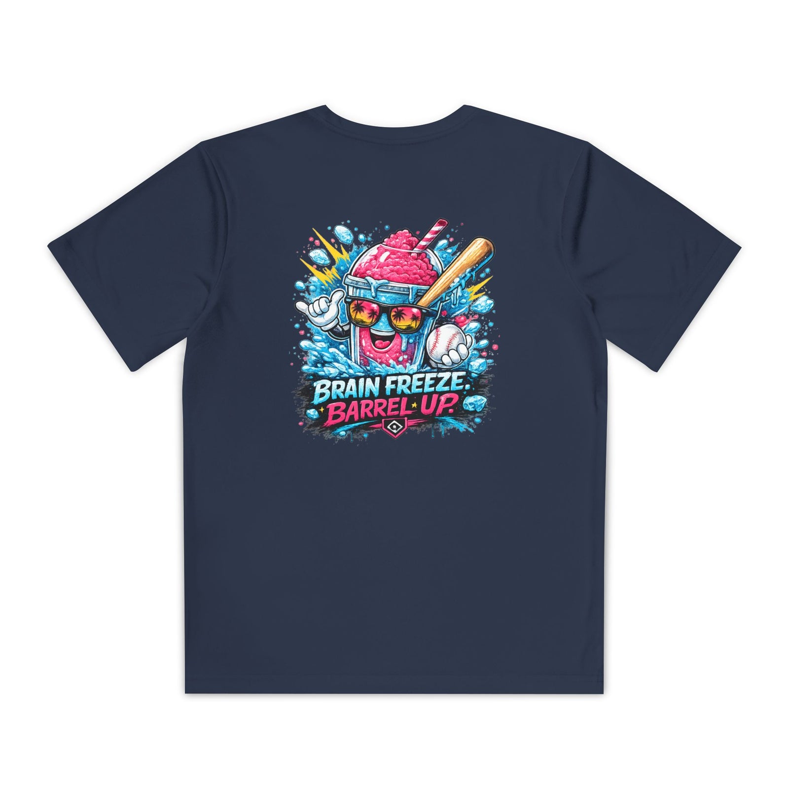 Youth Tee — 'Brain Freeze Barrel Up' Slushie Baseball Graphic