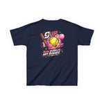 Kids Tee — '9 Up' Softball Design: Blow Bubbles, Hit Bombs