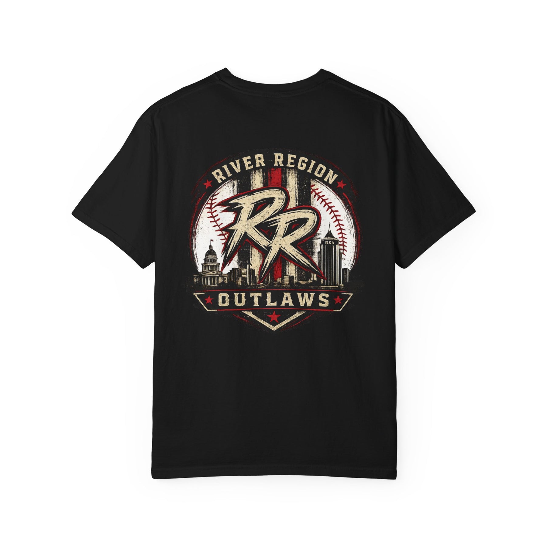 River Region Outlaws Baseball T-Shirt — Vintage Sports Logo Tee