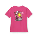 Kids Tee — '9 Up' Softball Design: Blow Bubbles, Hit Bombs